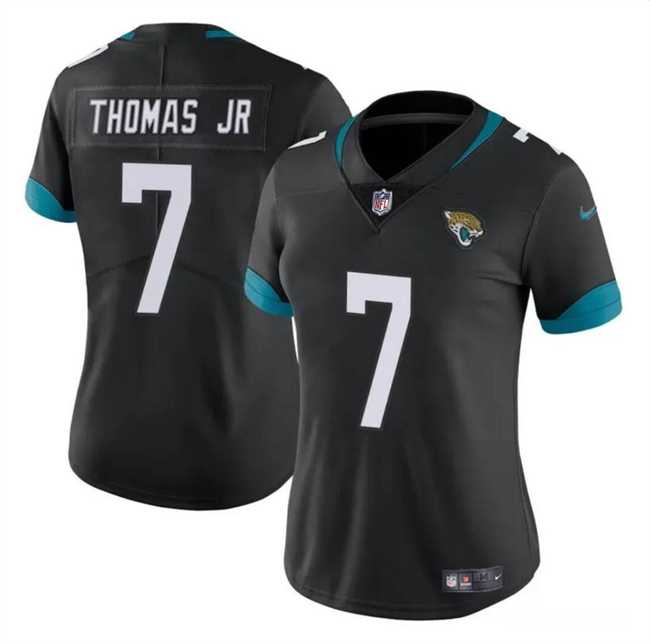 Womens Jacksonville Jaguars #7 Brian Thomas Jr Black 2024 Draft Vapor Stitched Jersey Dzhi